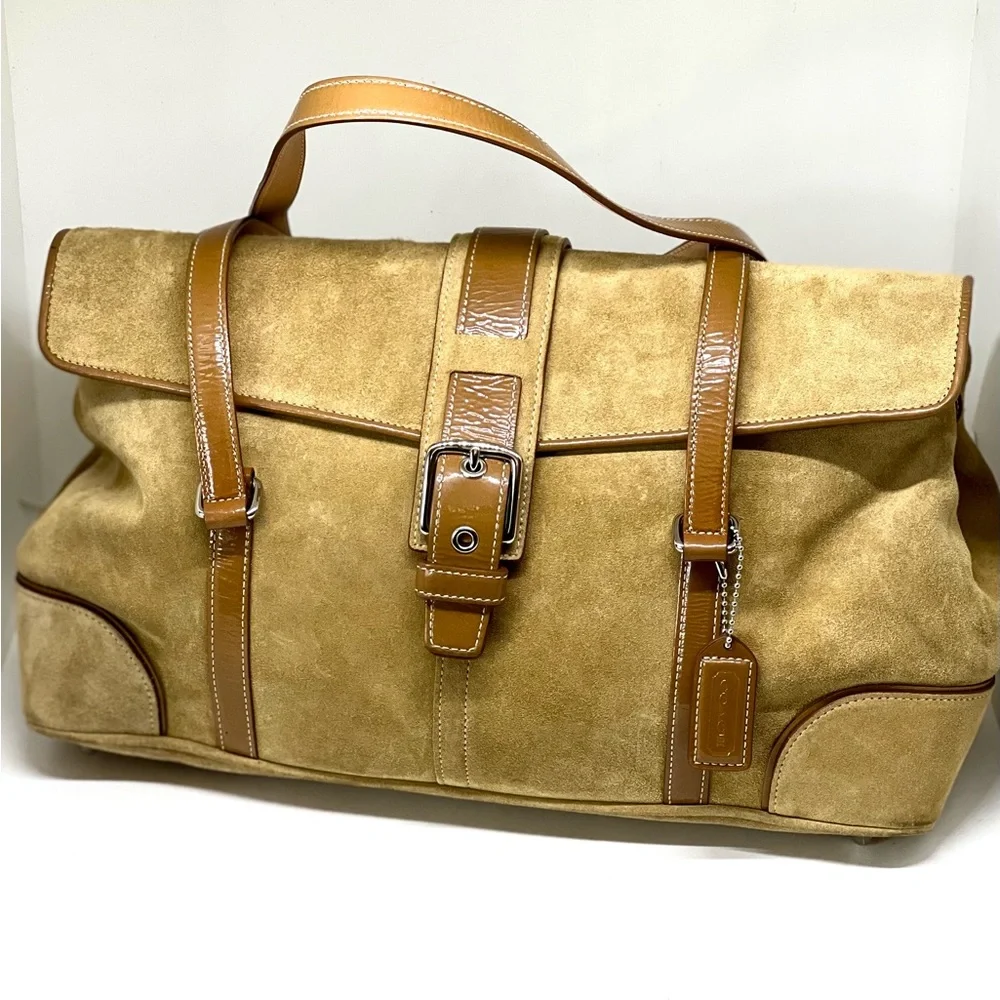 COACH💥RARE-VINTAGE~SOLD OUT💥Hampton Suede Satchel - Picture 3 of 14